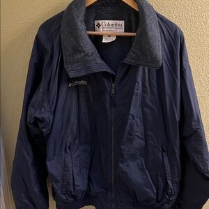 Columbia Men's Dark Blue Windbreaker with Lining